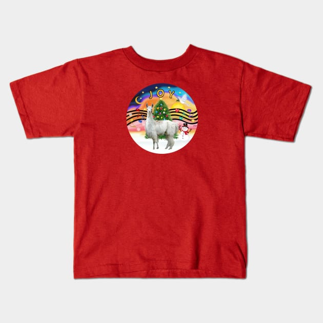 "Christmas Music" with a Llama Kids T-Shirt by Dogs Galore and More